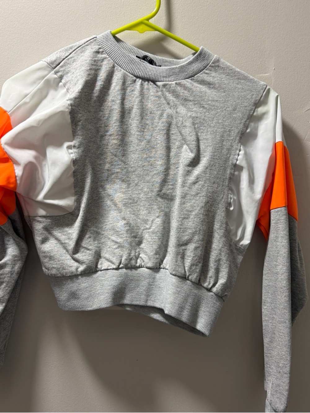 Fashion Nova Gray Ribbed Crewneck Sweatshirt
